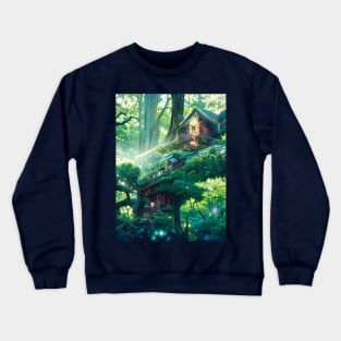 Magical Forest and Its Secret Beautiful Cottage in Jungle Crewneck Sweatshirt